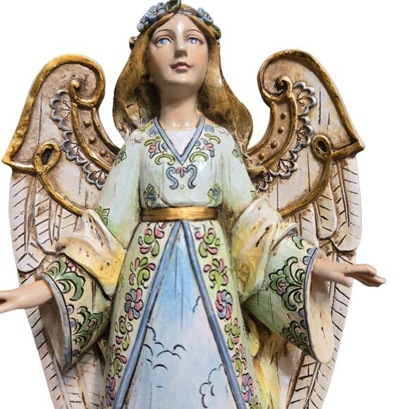 Psalm 36 Angel Figurine Woodland Scene Collectible Decor AS IS 9 Inch - Picture 9 of 16